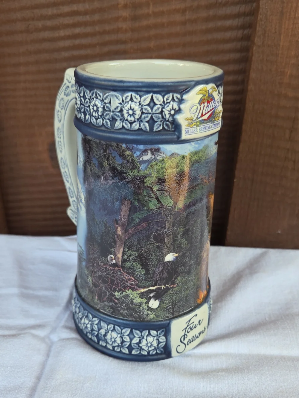 Miller Brewing Company Majestic Wildlife Bald Eagle Four Seasons Beer Stein